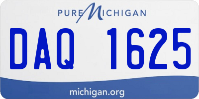 MI license plate DAQ1625