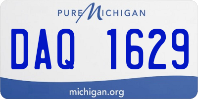 MI license plate DAQ1629