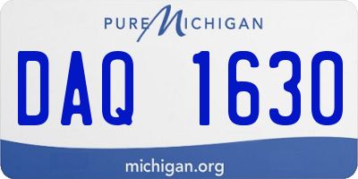 MI license plate DAQ1630