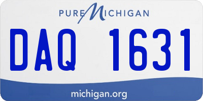 MI license plate DAQ1631