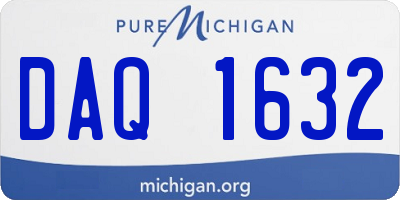 MI license plate DAQ1632