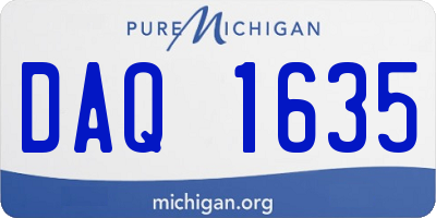 MI license plate DAQ1635