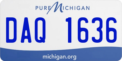 MI license plate DAQ1636