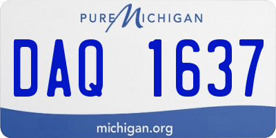 MI license plate DAQ1637