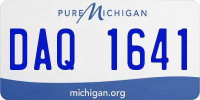 MI license plate DAQ1641