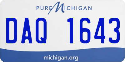 MI license plate DAQ1643