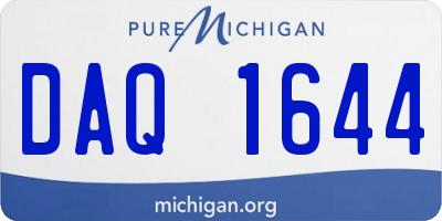 MI license plate DAQ1644