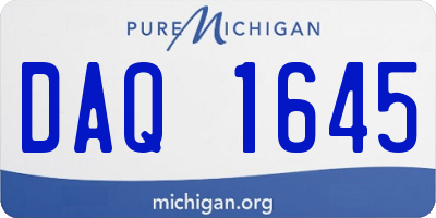MI license plate DAQ1645