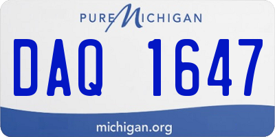 MI license plate DAQ1647