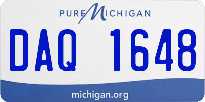 MI license plate DAQ1648