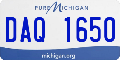 MI license plate DAQ1650