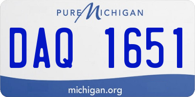 MI license plate DAQ1651