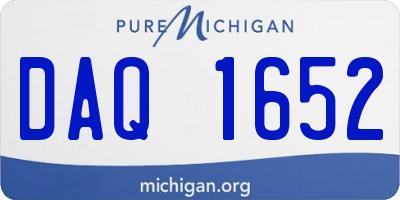 MI license plate DAQ1652