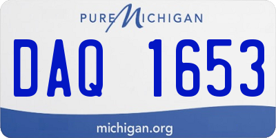 MI license plate DAQ1653