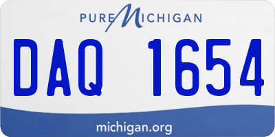 MI license plate DAQ1654