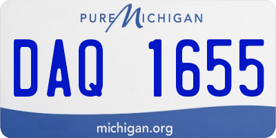 MI license plate DAQ1655