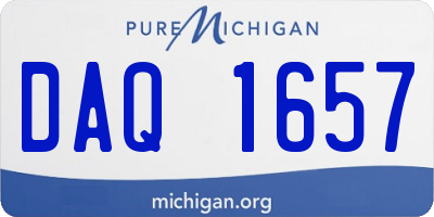 MI license plate DAQ1657