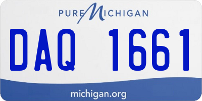 MI license plate DAQ1661