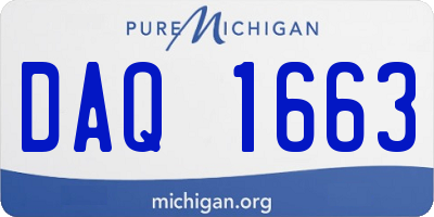 MI license plate DAQ1663