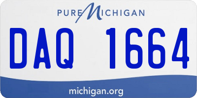 MI license plate DAQ1664