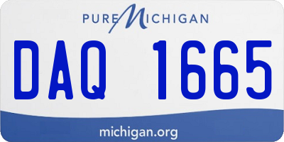 MI license plate DAQ1665