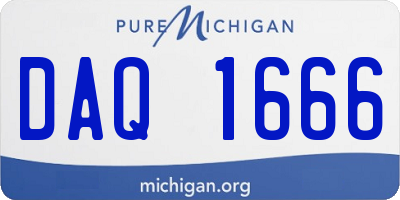 MI license plate DAQ1666