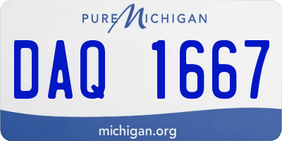 MI license plate DAQ1667