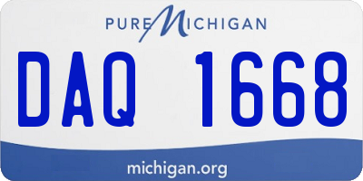 MI license plate DAQ1668