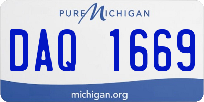 MI license plate DAQ1669