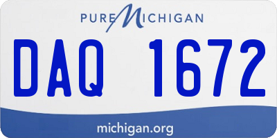 MI license plate DAQ1672