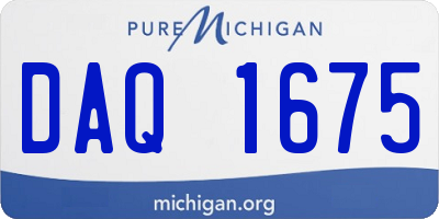 MI license plate DAQ1675