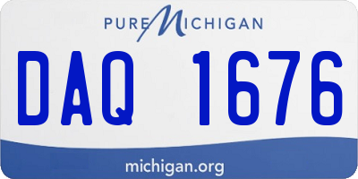 MI license plate DAQ1676