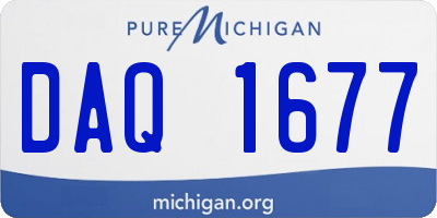 MI license plate DAQ1677