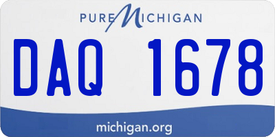 MI license plate DAQ1678