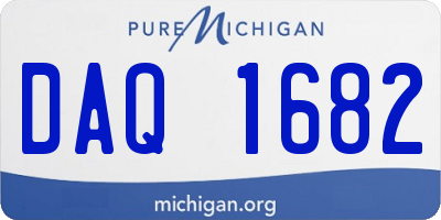 MI license plate DAQ1682