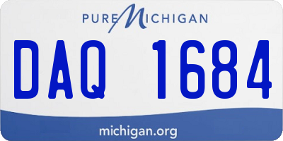 MI license plate DAQ1684