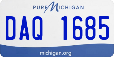 MI license plate DAQ1685