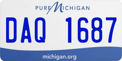 MI license plate DAQ1687