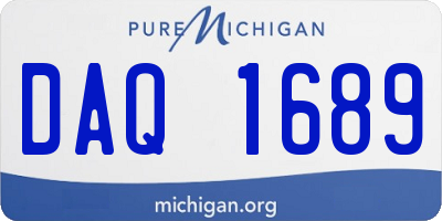MI license plate DAQ1689