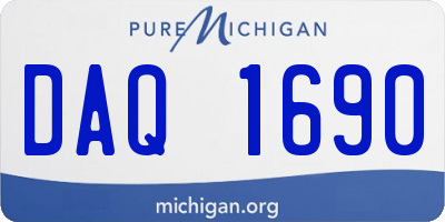 MI license plate DAQ1690