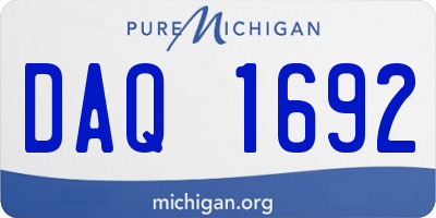 MI license plate DAQ1692