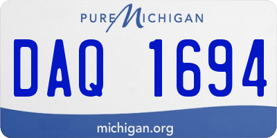 MI license plate DAQ1694