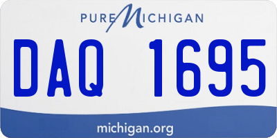 MI license plate DAQ1695