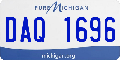 MI license plate DAQ1696