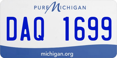 MI license plate DAQ1699