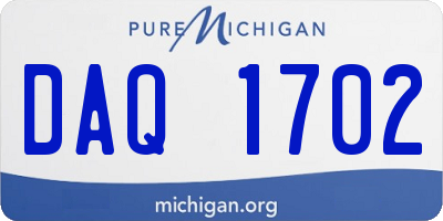 MI license plate DAQ1702