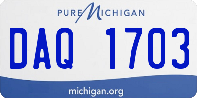 MI license plate DAQ1703