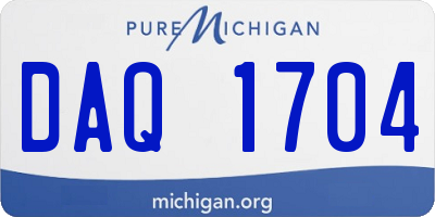 MI license plate DAQ1704