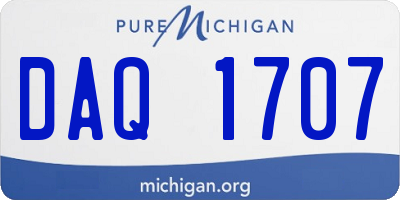MI license plate DAQ1707