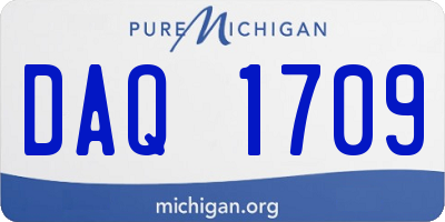 MI license plate DAQ1709